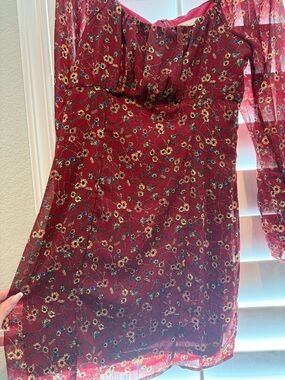 Altar’d State Floral Off-Shoulder Mini Dress